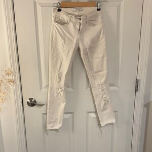 J Brand White Distressed Skinny Jeans